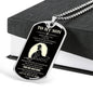 Spartan black engraved dog tag - Dad to son - Your way back home