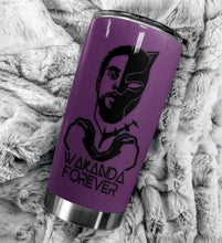 Load image into Gallery viewer, BLACK PANTHER TUMBLER WAKANDA FOREVER FP9