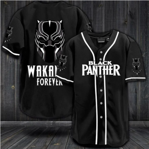 BLACK PANTHER WAKANDA FOREVER BASEBALL SHIRT