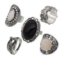 Load image into Gallery viewer, Yumfeel New Bohemia Vintage Boho Jewelry Rings Mixed Lot Tibetan Silver Plated Ring 8pcs/Lot Bohemian Ring Women Vintage Jewelry