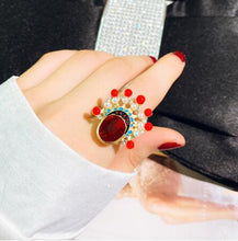 Load image into Gallery viewer, Bohemia Women Rings Fashion Crystal Metal Moon Crown Leaf Feather Crystal Gems  Joint Ring Set Party Jewelry Ring Set For Women